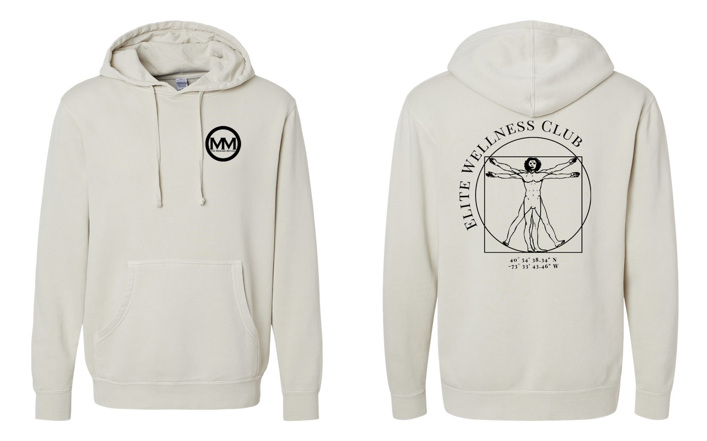 The Merkaba Method Hoodie PRM4500 Pigment Ivory - Black Logo