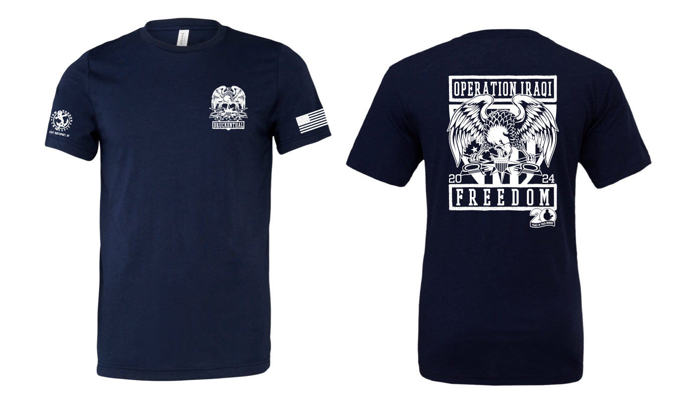 Nate Bruck Iraqi Freedom T-Shirt 3413 Solid Navy Triblend