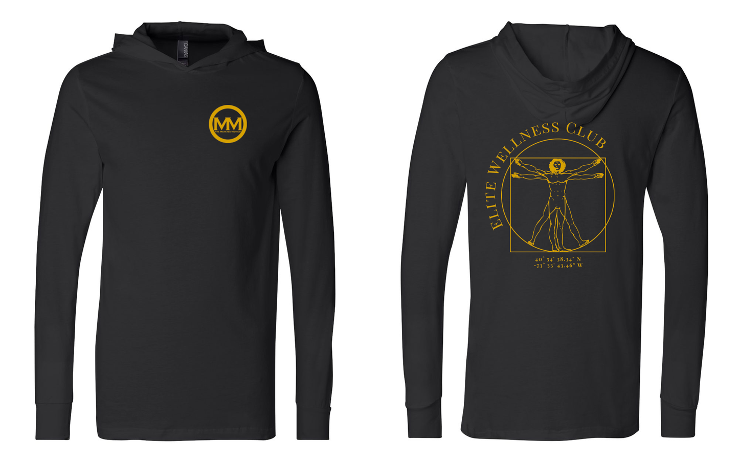 The Merkaba Method Jersey Hooded Long Sleeve Tee 3512 Black