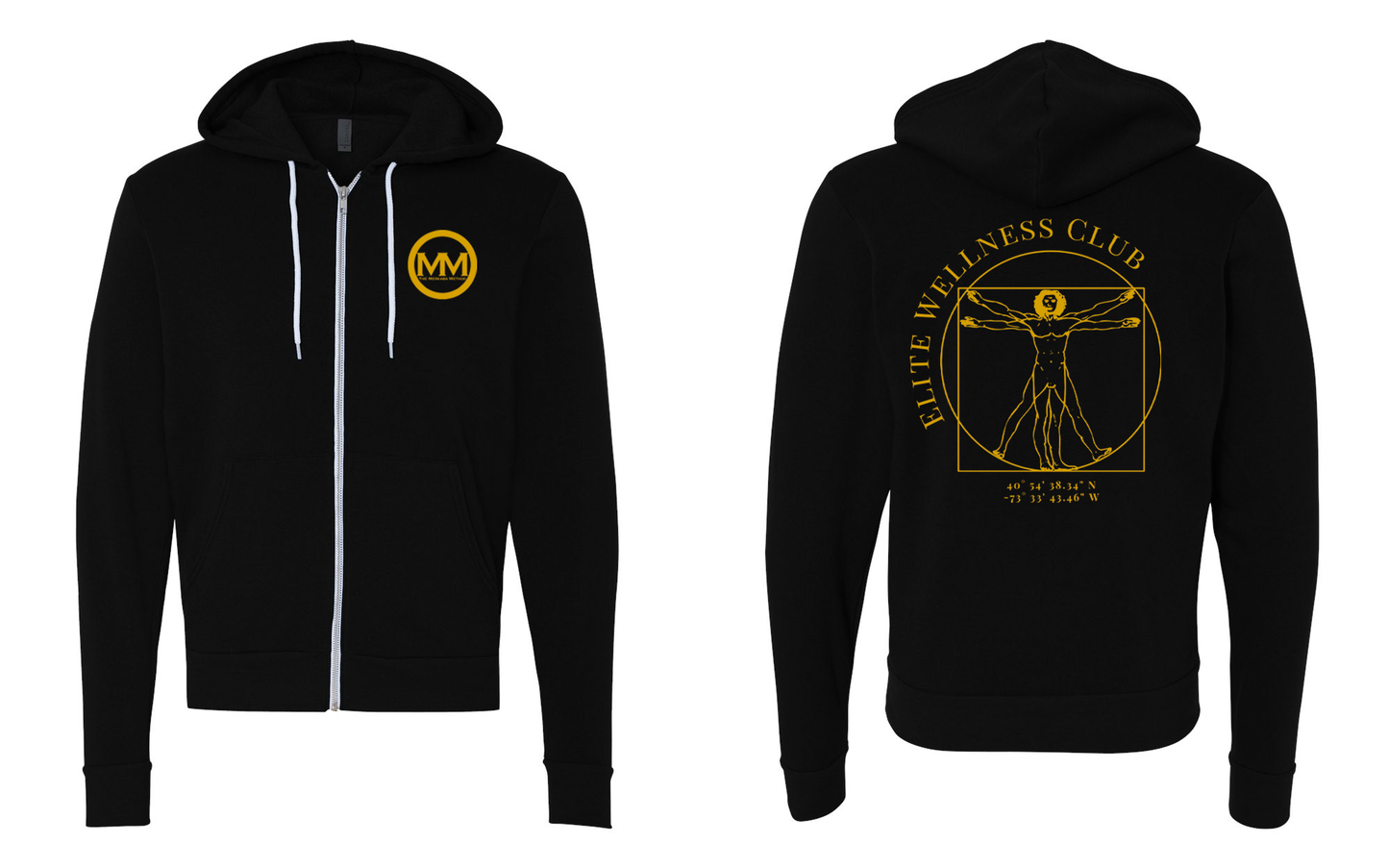 The Merkaba Method Zip Up Hoodie 3739 Black