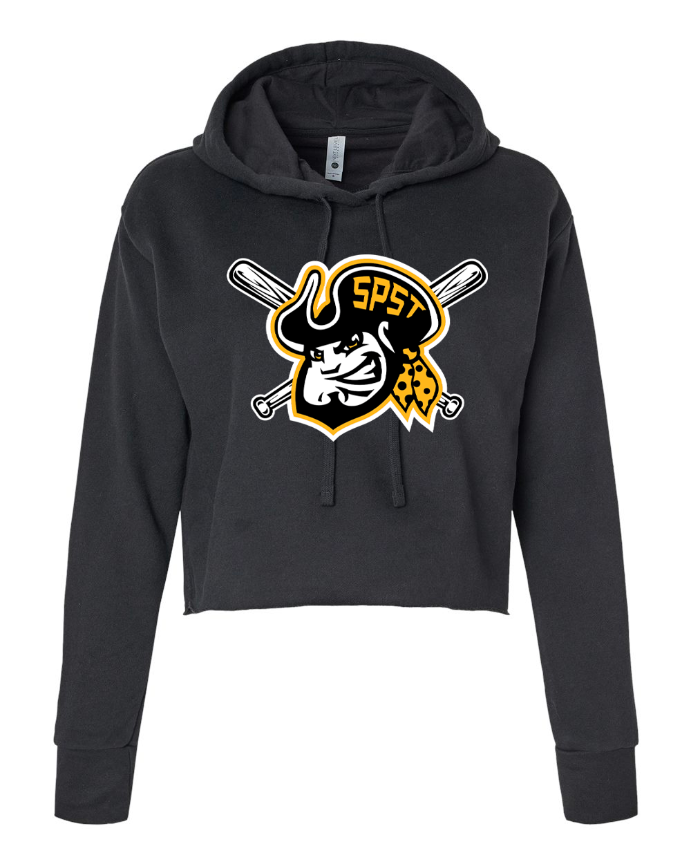 SPST Pirate Logo Women's Laguna Sueded Raw Edge Crop Hoodie - 9384