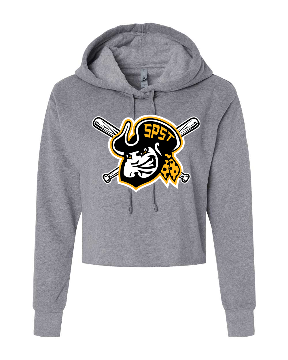 SPST Pirate Logo Women's Laguna Sueded Raw Edge Crop Hoodie - 9384