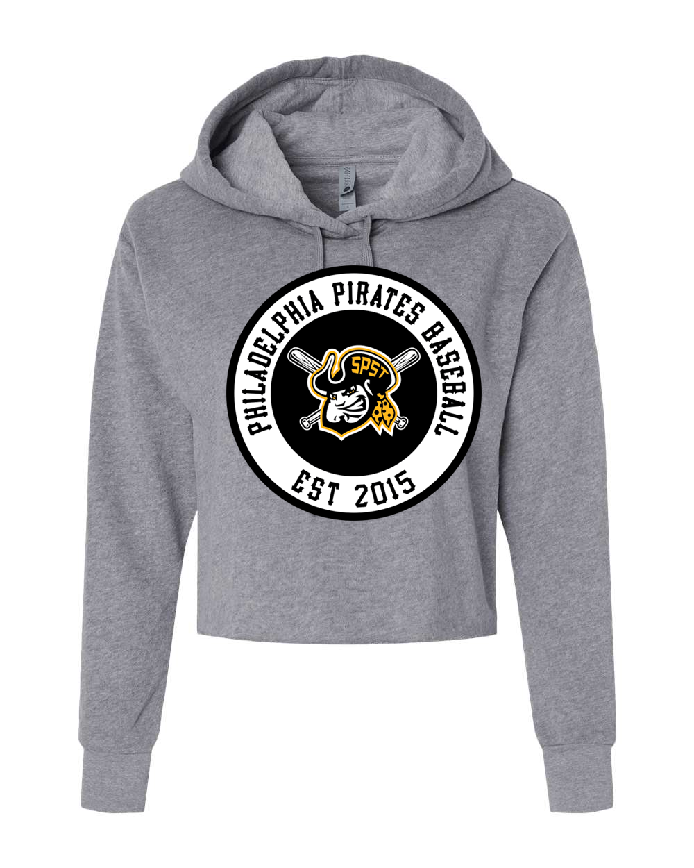 SPST Pirate Logo Women's Laguna Sueded Raw Edge Crop Hoodie - 9384