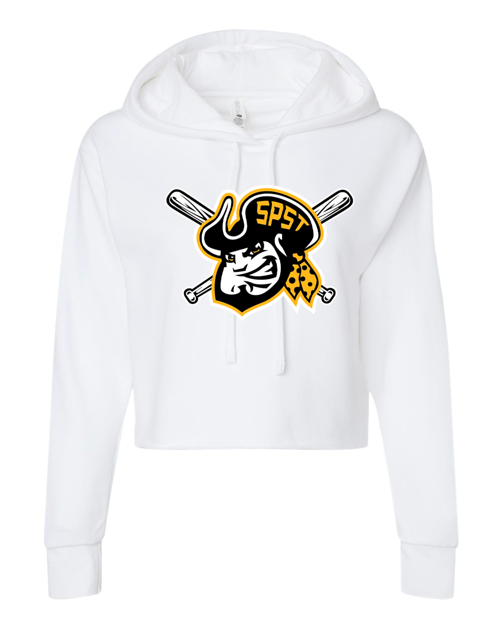 SPST Pirate Logo Women's Laguna Sueded Raw Edge Crop Hoodie - 9384