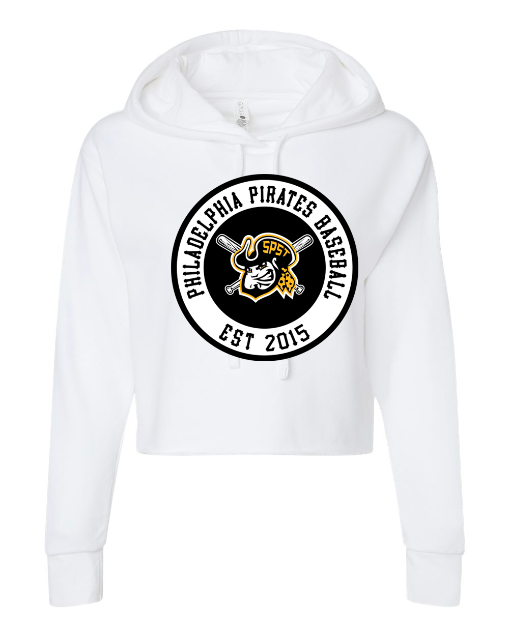 SPST Pirate Logo Women's Laguna Sueded Raw Edge Crop Hoodie - 9384