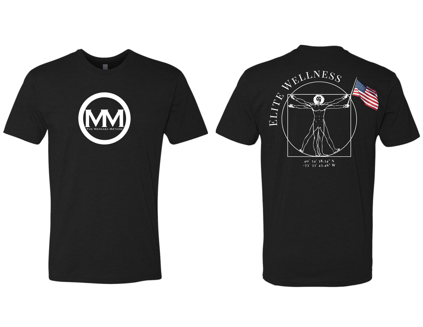 The Merkaba Method Unisex Tee 6210 Black USA Flag