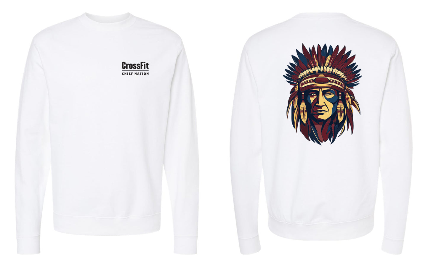 Crossfit Chief Nation Chief Head & Front Chest Logo Midweight Crewneck Sweatshirt - SS3000