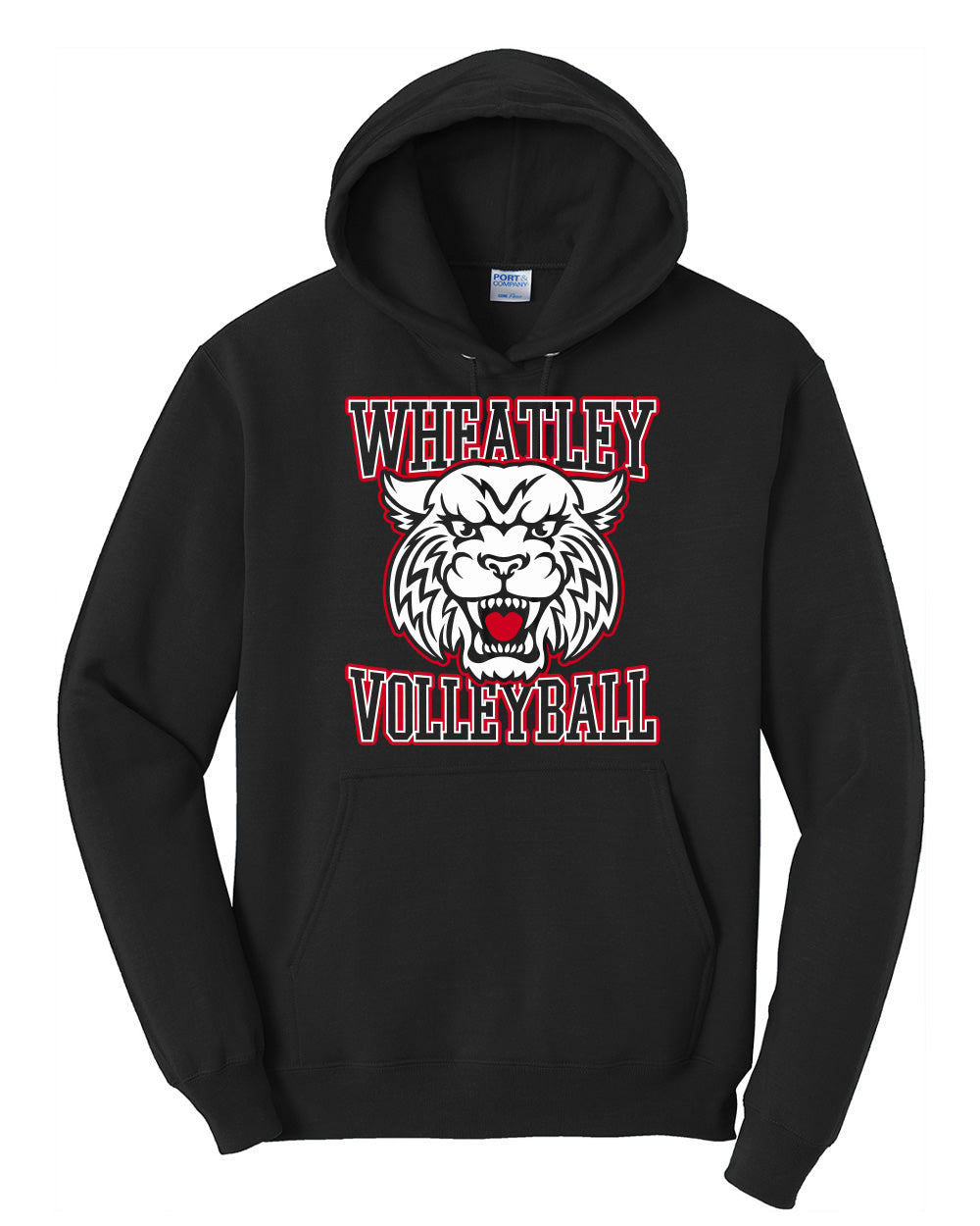 Wheatley Volleyball PC78H Core Fleece Pullover Hoodie - Black