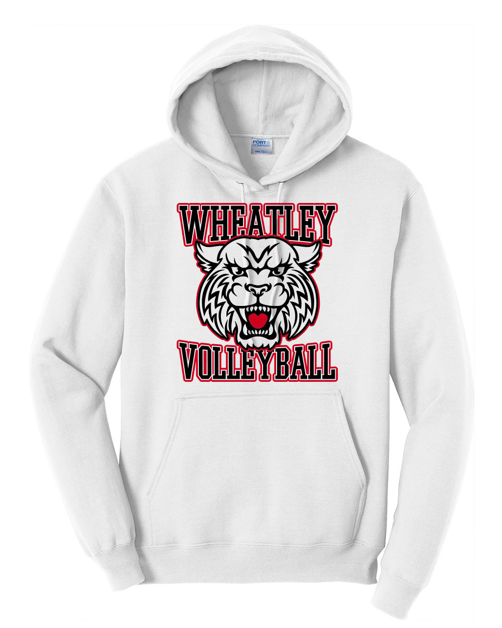 Wheatley Volleyball PC78H Core Fleece Pullover Hoodie - White