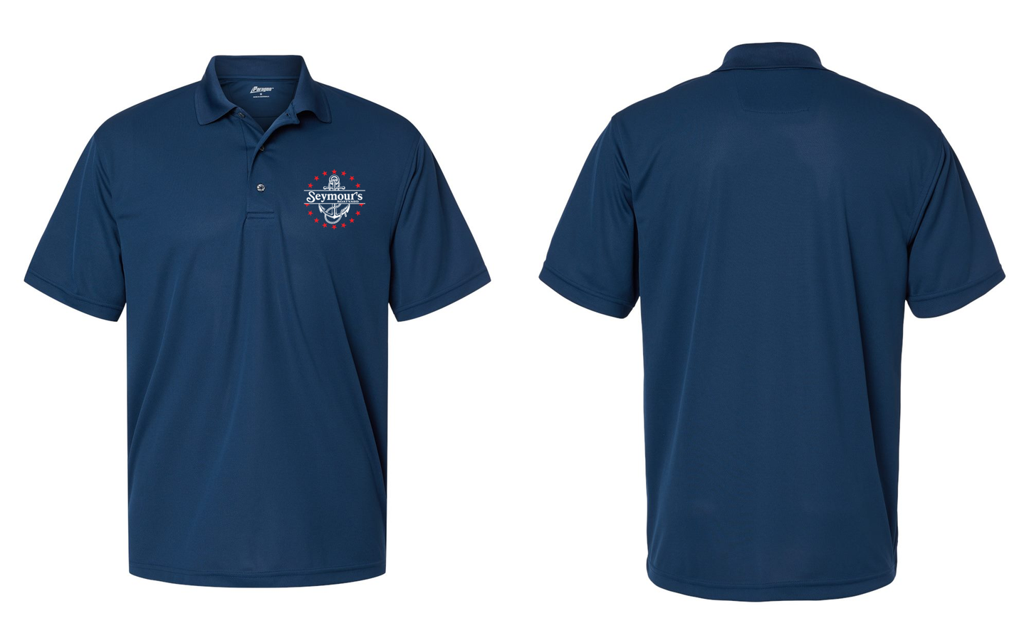 Seymour's Boatyard Navy Blue Performance Mini Mesh Polo - 100