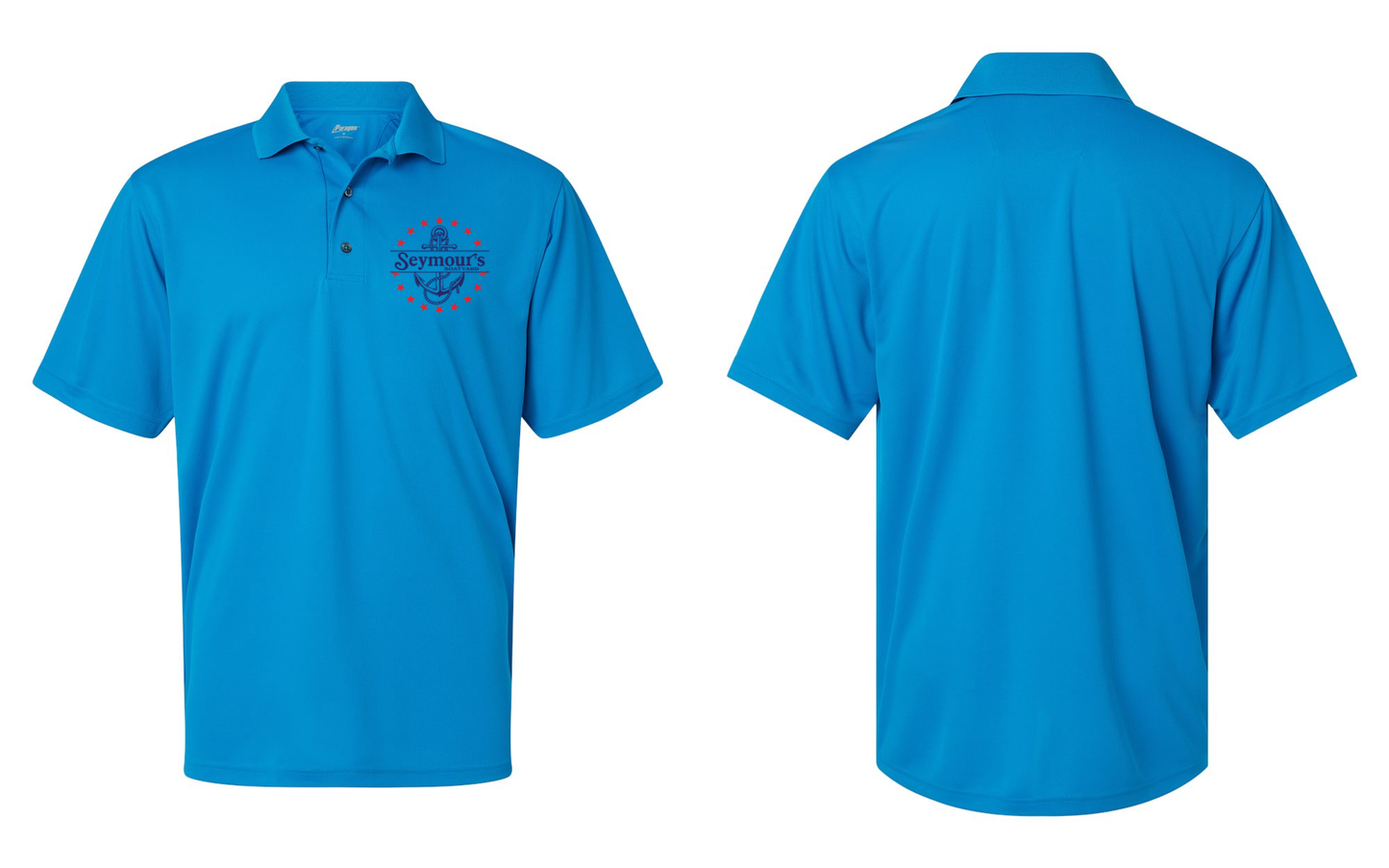 Seymour's Boatyard Turquoise Performance Mini Mesh Polo - 100