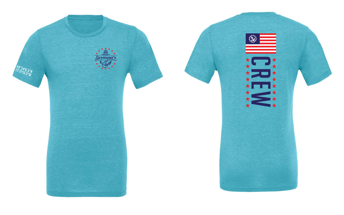 Seymour's Boatyard Aqua Blue Triblend Tee - 3413