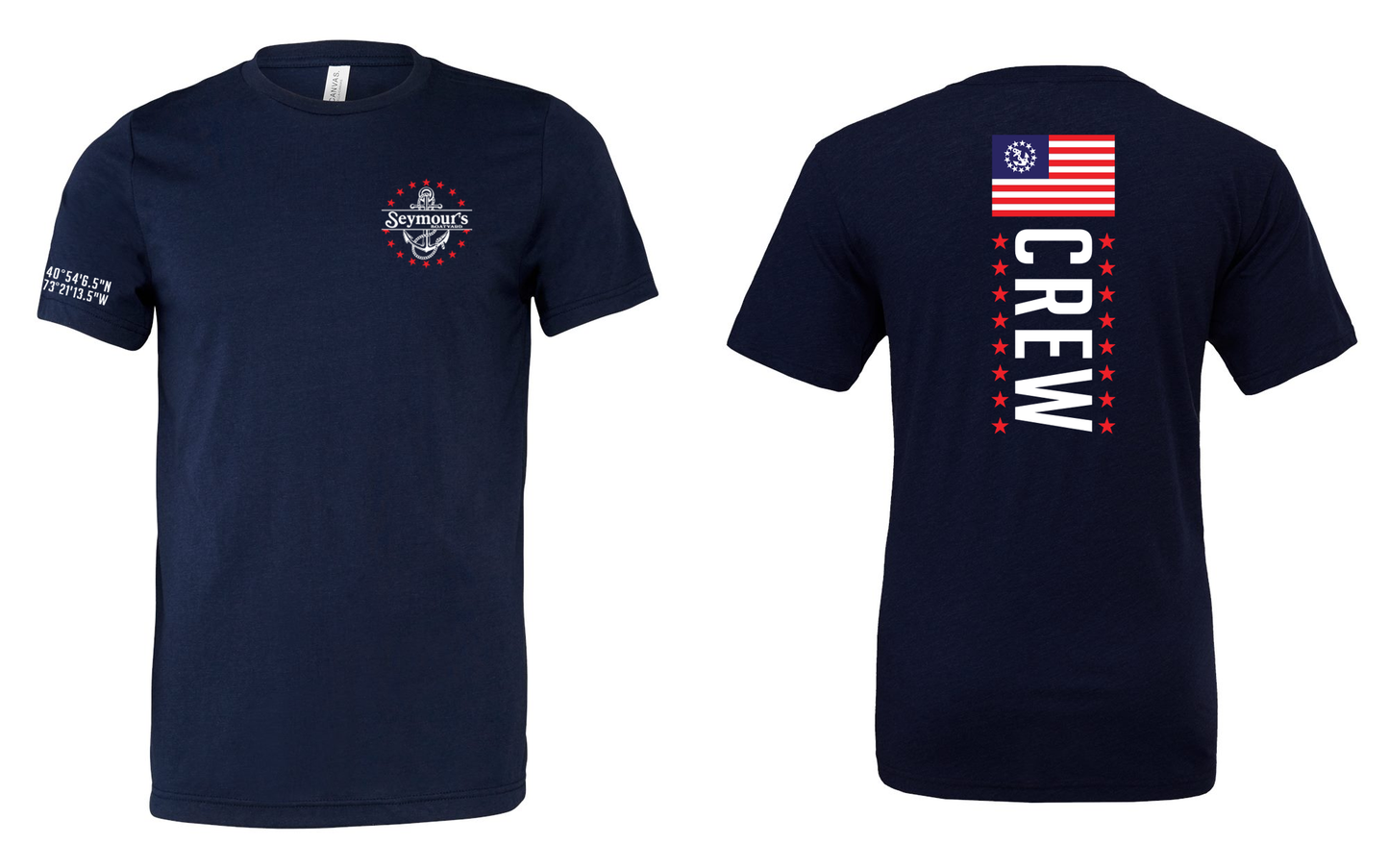 Seymour's Boatyard Solid Navy Triblend Tee - 3413
