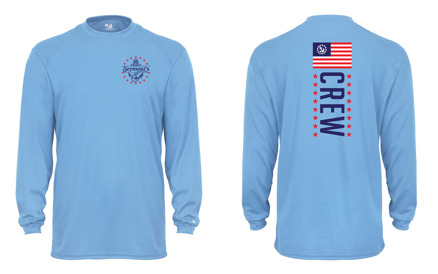 Seymour's Boatyard Columbia Blue B-Core Long Sleeve T-Shirt - 4104