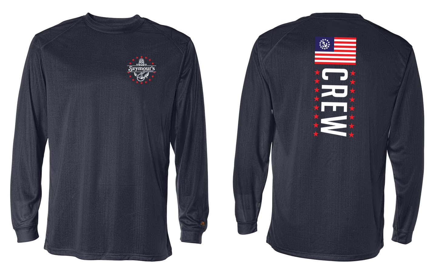Seymour's Boatyard Navy Blue B-Core Long Sleeve T-Shirt - 4104