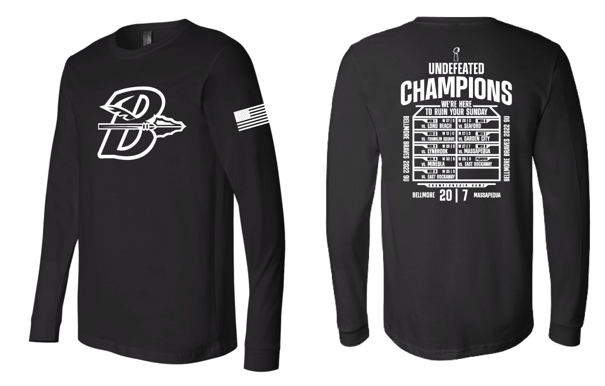 Adult Bellmore Braves Champion Long Sleeve Tees