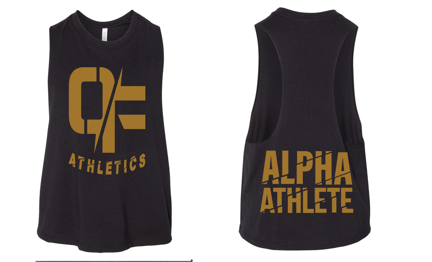 ALPHA ATHLETE Gold Cropped Tank 6682
