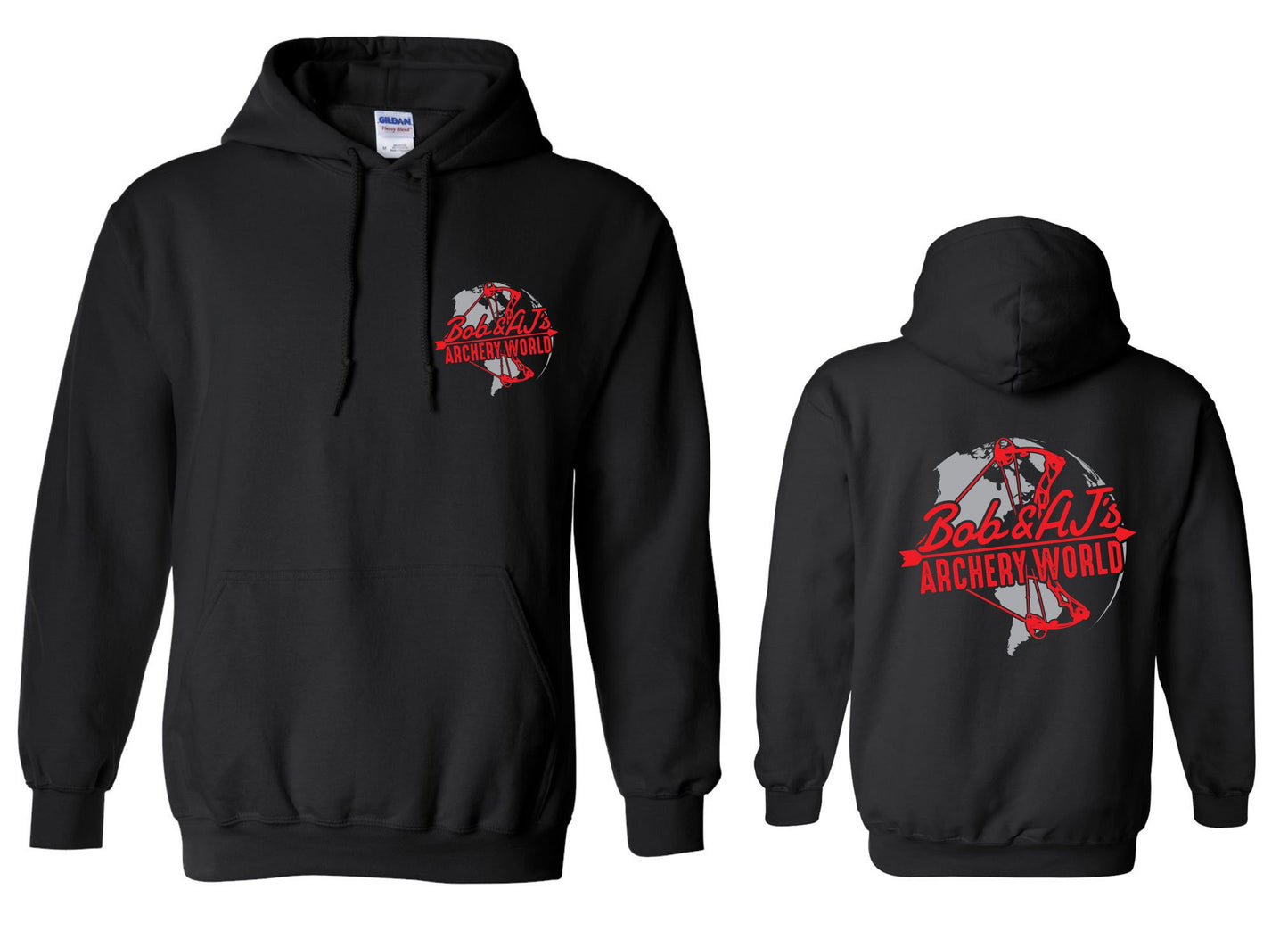 Bob And AJ Archery Unisex Hoodie Red and Gray