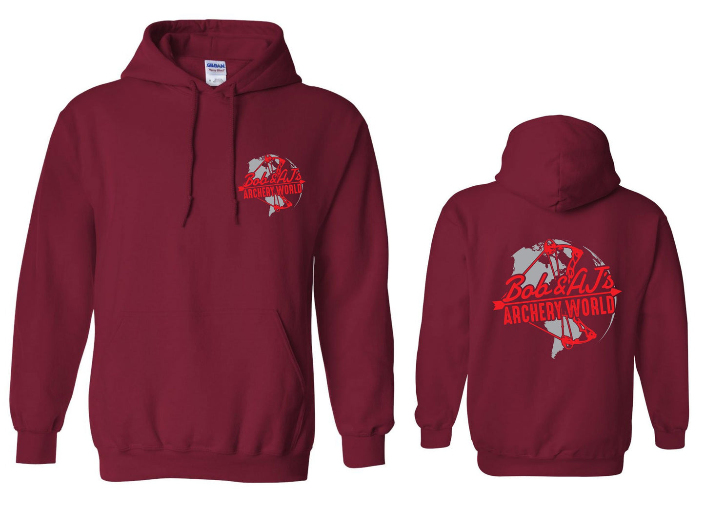 Bob And AJ Archery Unisex Hoodie Red and Gray