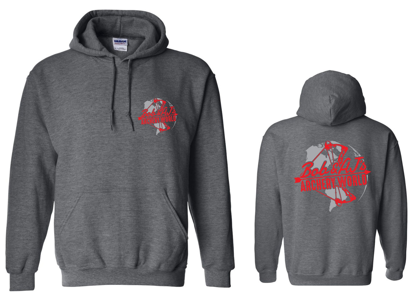 Bob And AJ Archery Unisex Hoodie Red and Gray