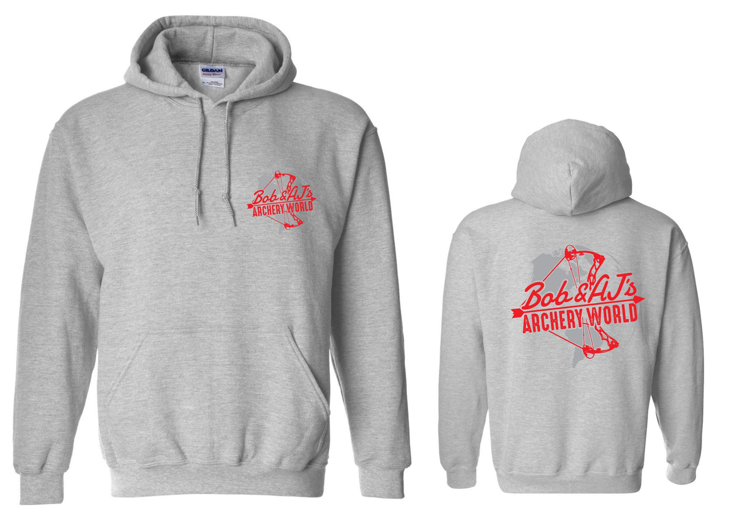 Bob And AJ Archery Unisex Hoodie Red and Gray