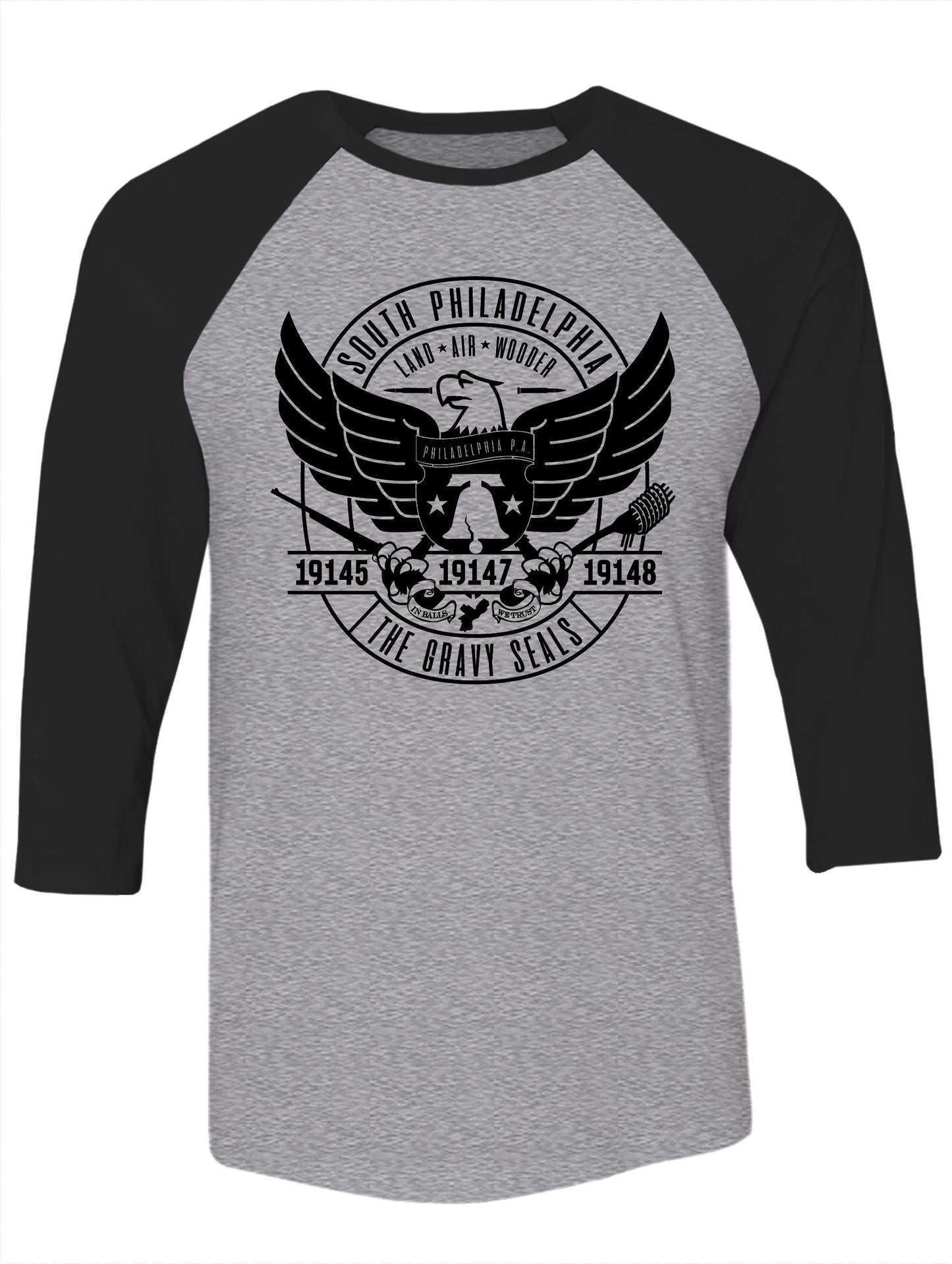 Philadelphia Gravy Seals Raglan 3/4 Sleeve