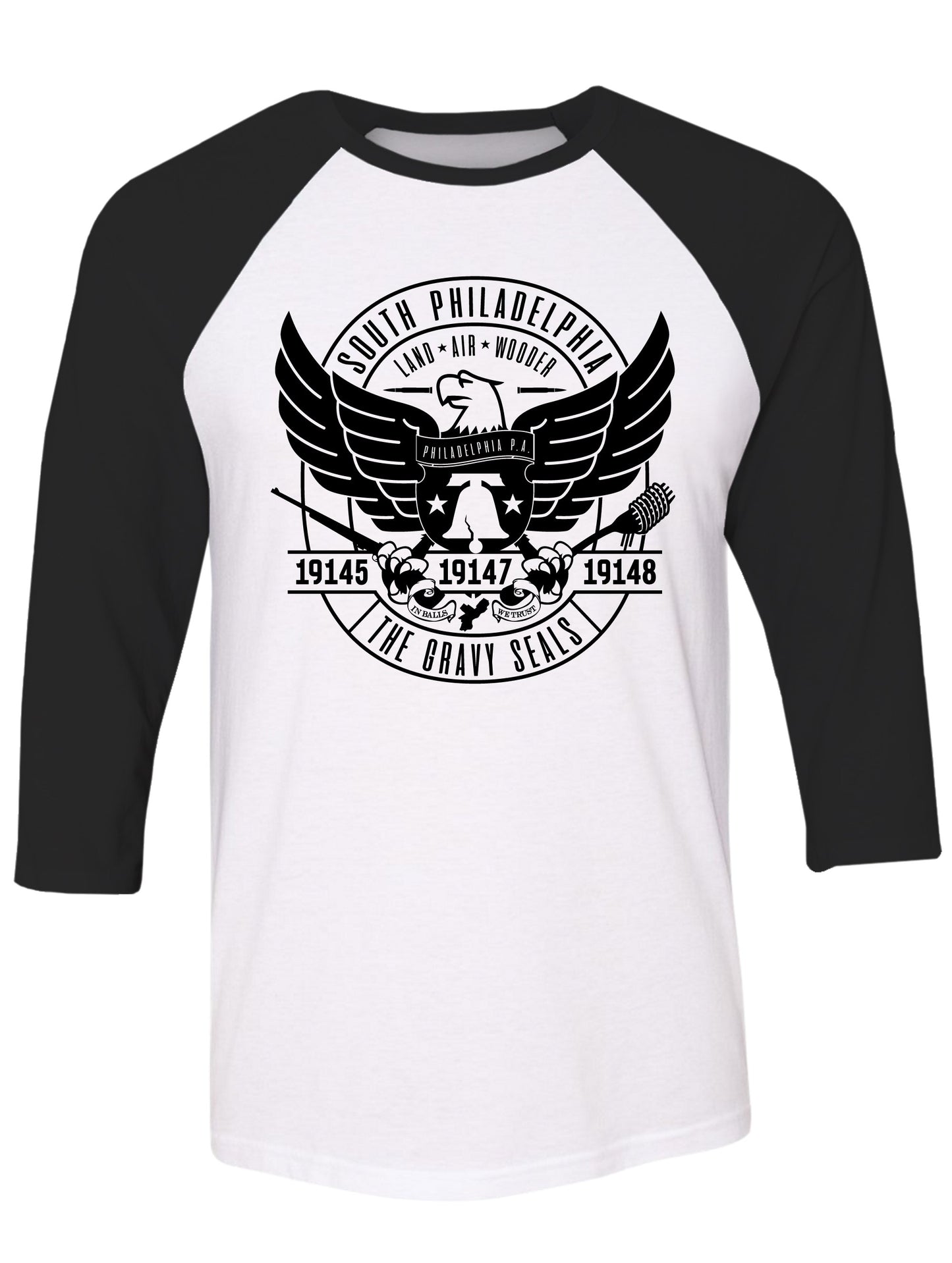 Philadelphia Gravy Seals Raglan 3/4 Sleeve