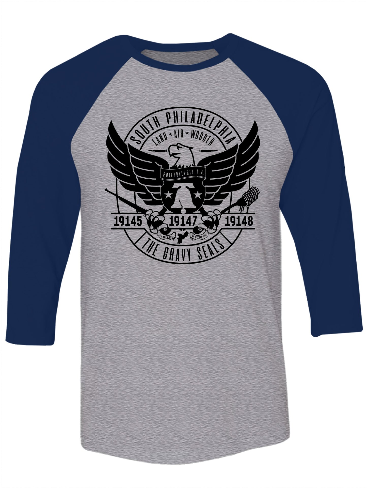 Philadelphia Gravy Seals Raglan 3/4 Sleeve
