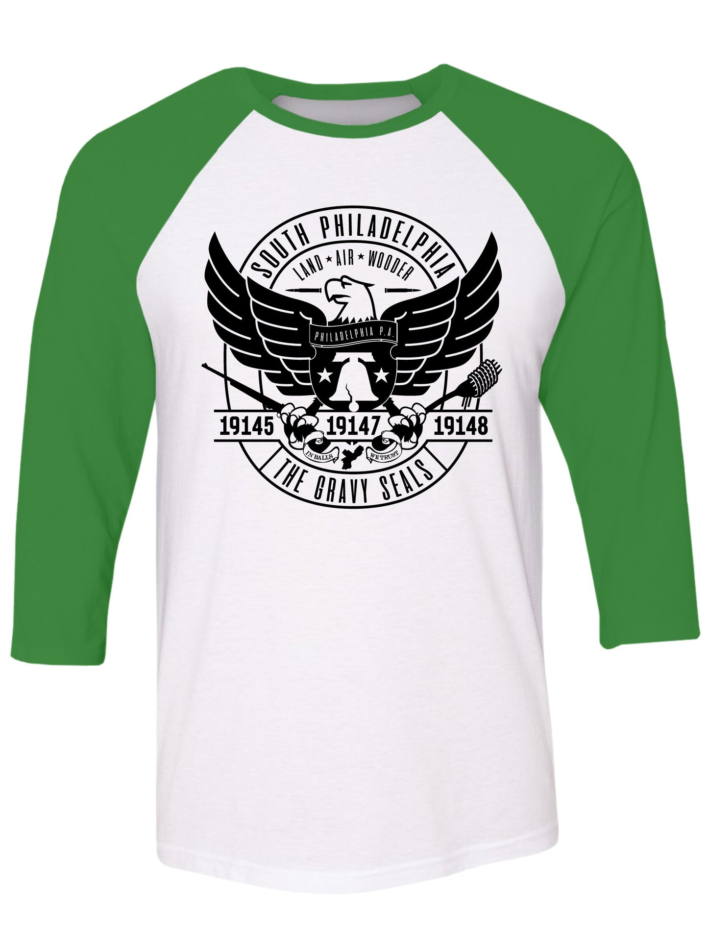 Philadelphia Gravy Seals Raglan 3/4 Sleeve