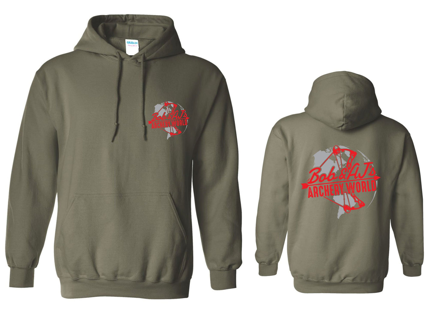 Bob And AJ Archery Unisex Hoodie Red and Gray