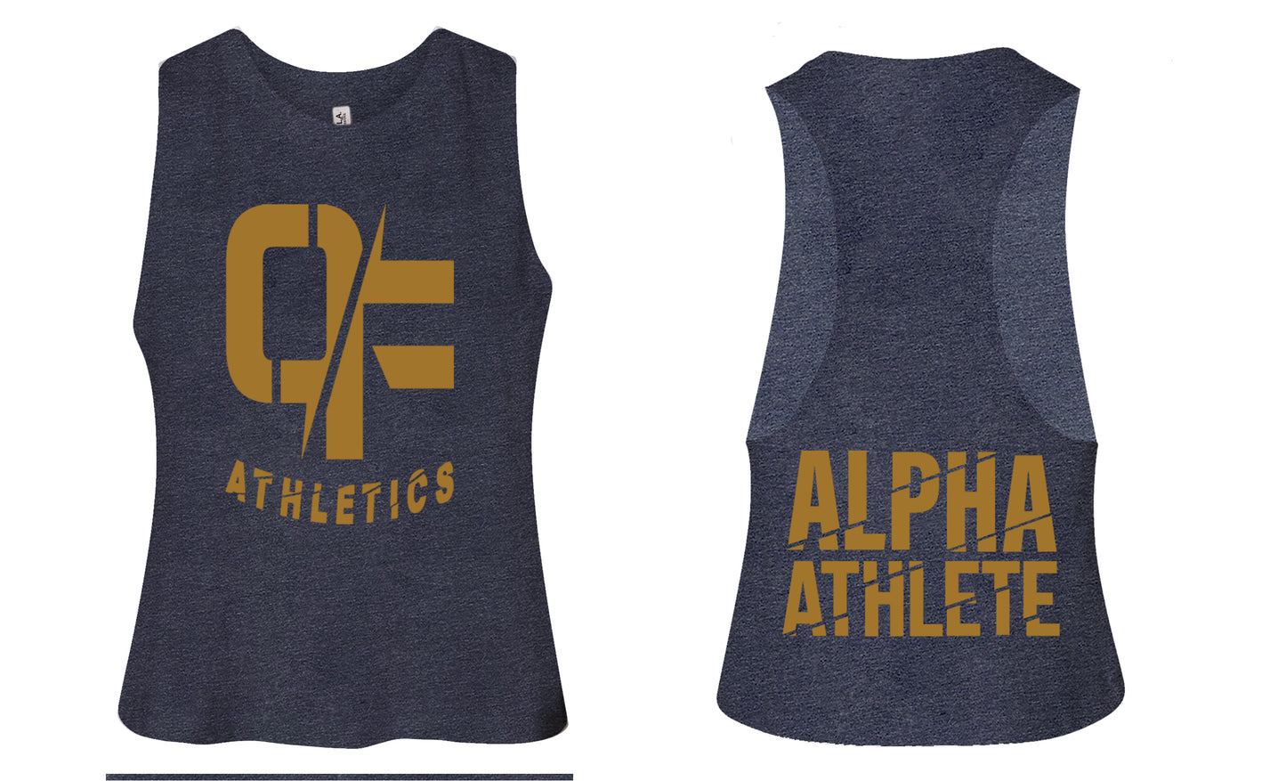 ALPHA ATHLETE Gold Cropped Tank 6682