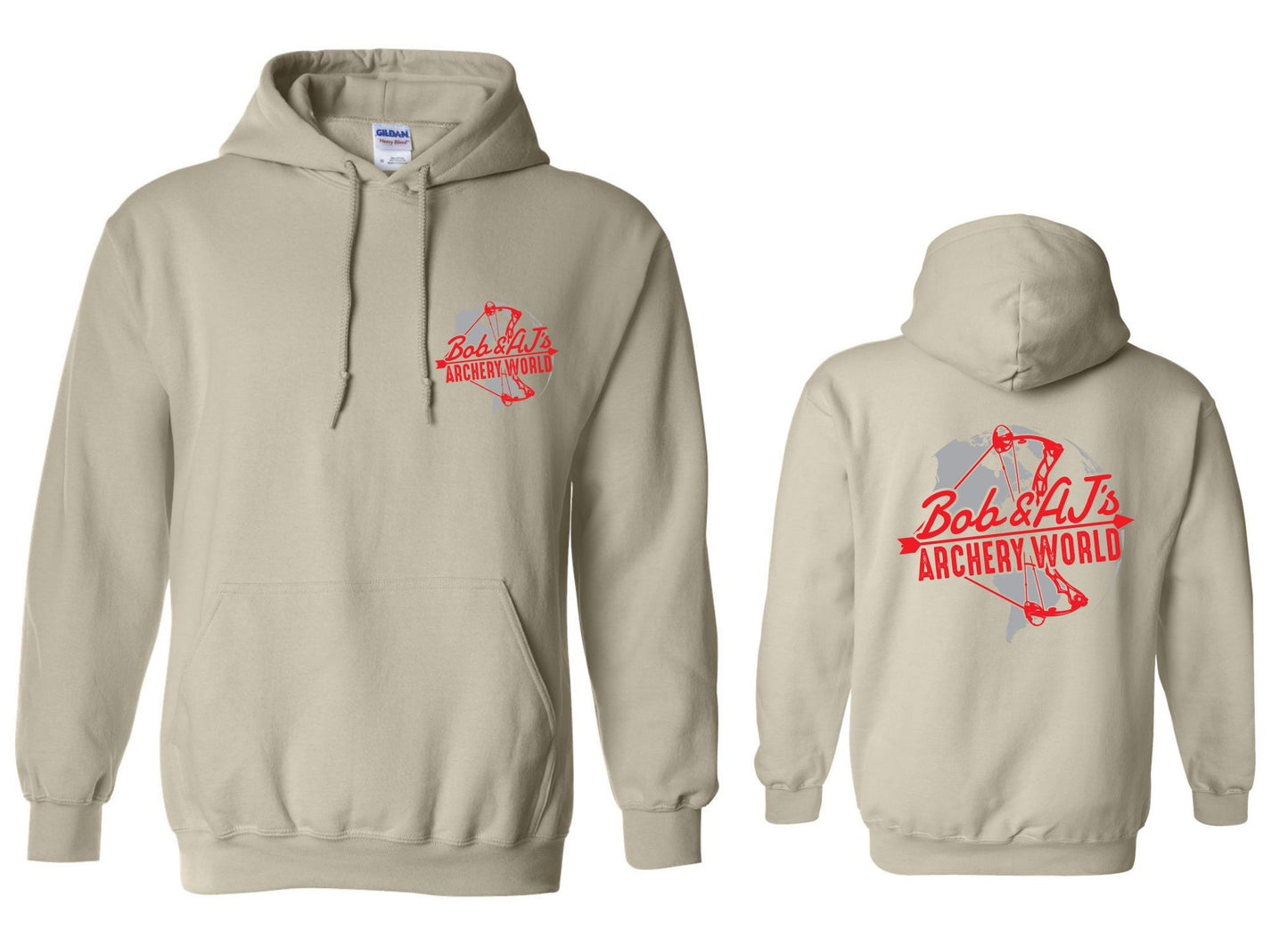 Bob And AJ Archery Unisex Hoodie Red and Gray