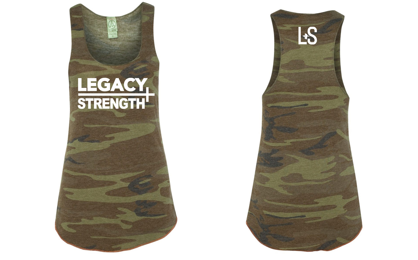 Legacy + Strength Ladies Camo Tank 1927e