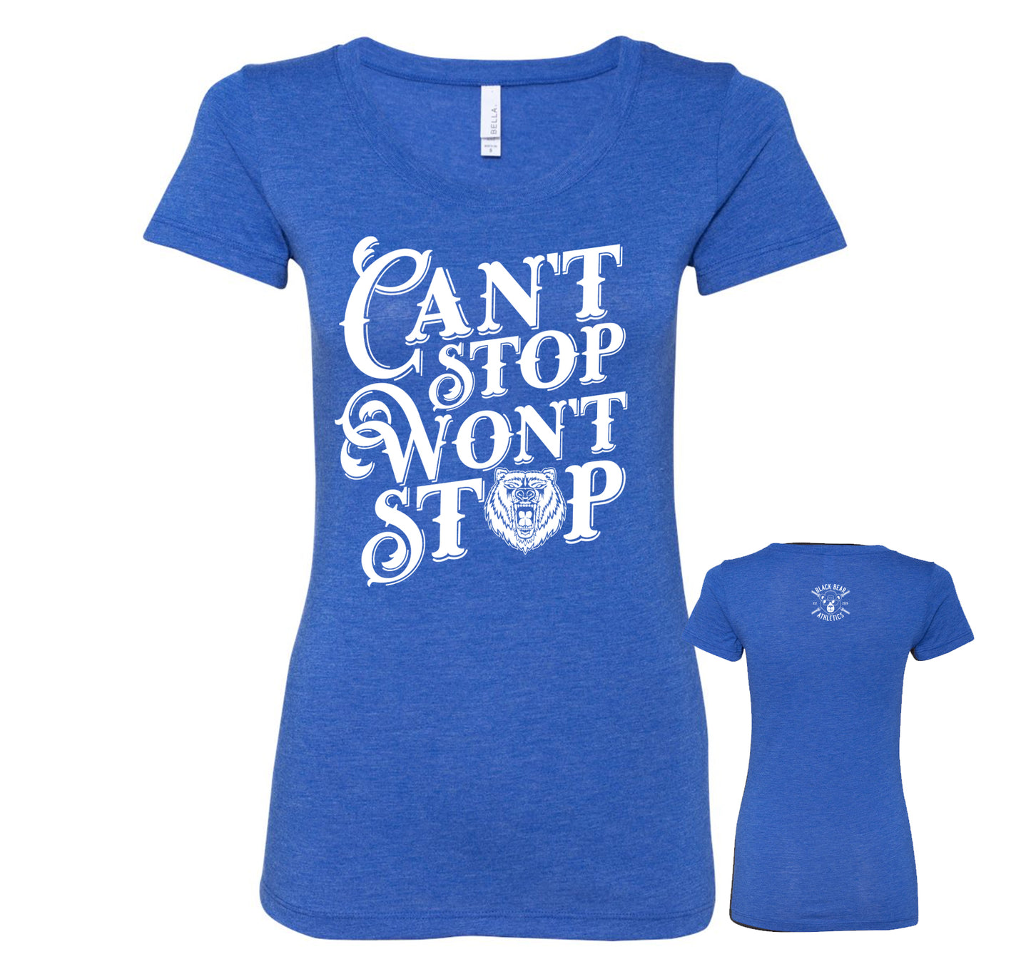 Black Bear Athletics Can't Stop Won't Stop Ladies Tee 8413