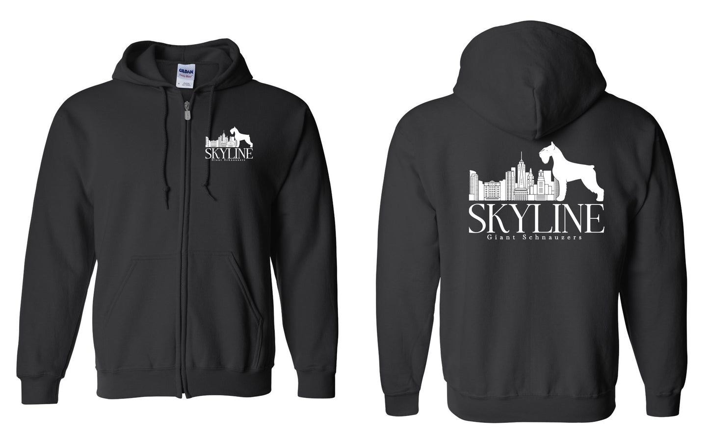Skyline Giant Schnauzers Black Unisex Heavy Blend™ Full-Zip Hooded Sweatshirt - 18600