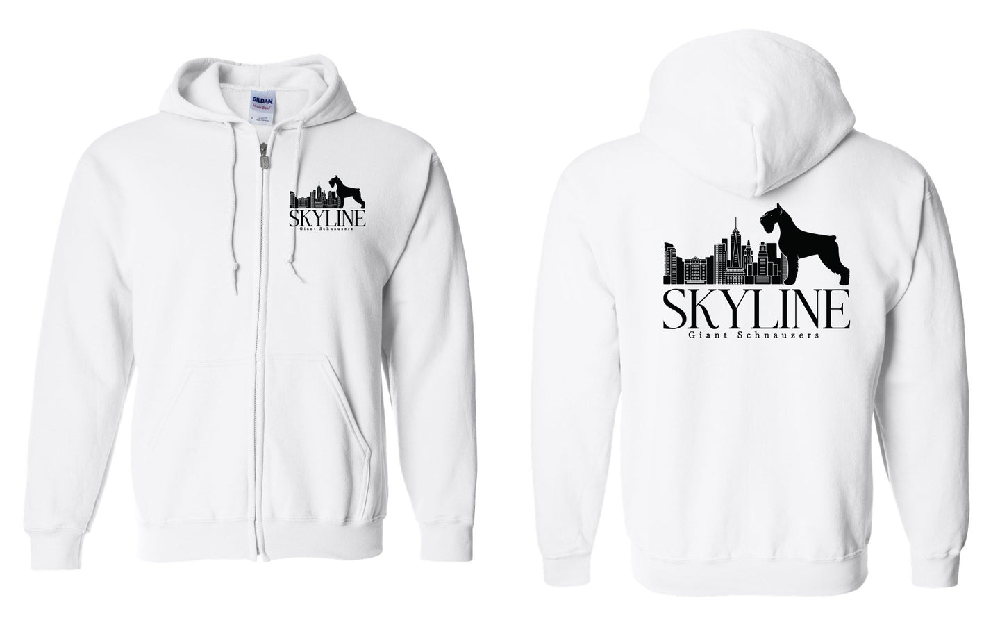 Skyline Giant Schnauzers White Unisex Heavy Blend™ Full-Zip Hooded Sweatshirt - 18600