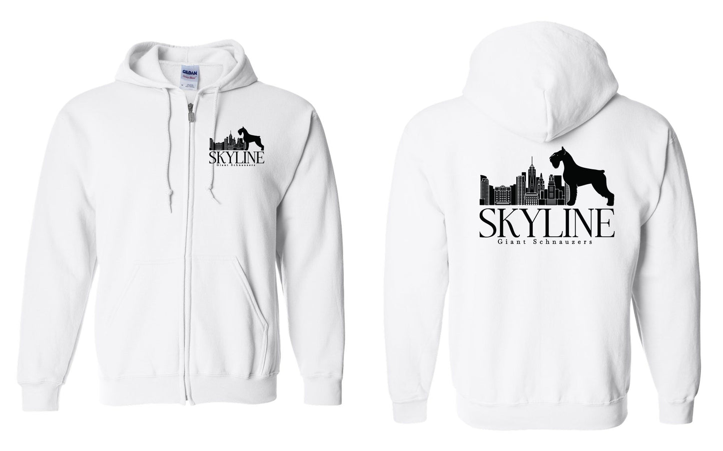 Skyline Giant Schnauzers White Unisex Heavy Blend™ Full-Zip Hooded Sweatshirt - 18600