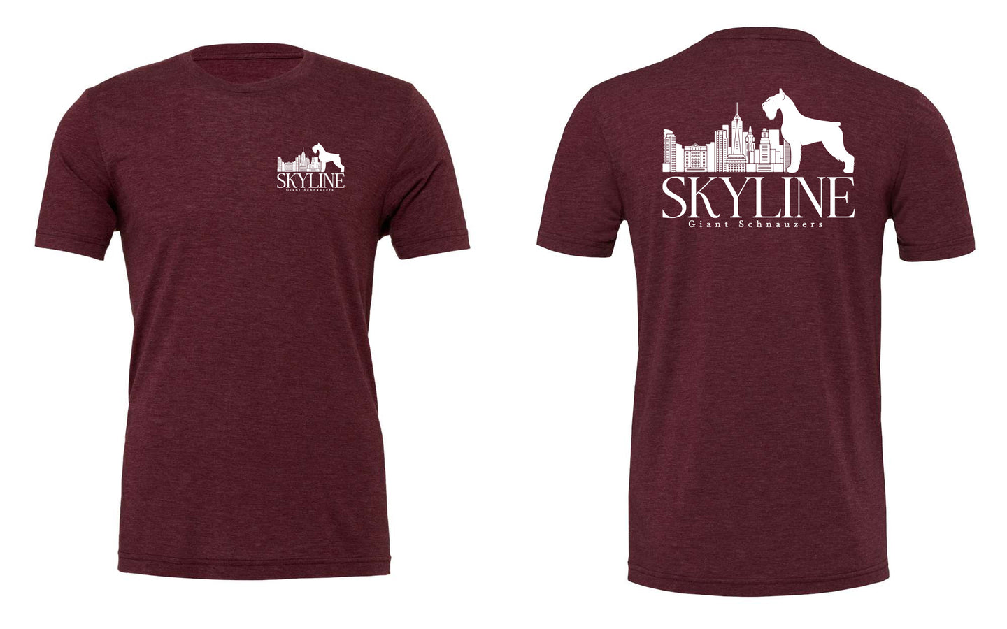 Skyline Giant Schnauzers Maroon Triblend Tee - 3413
