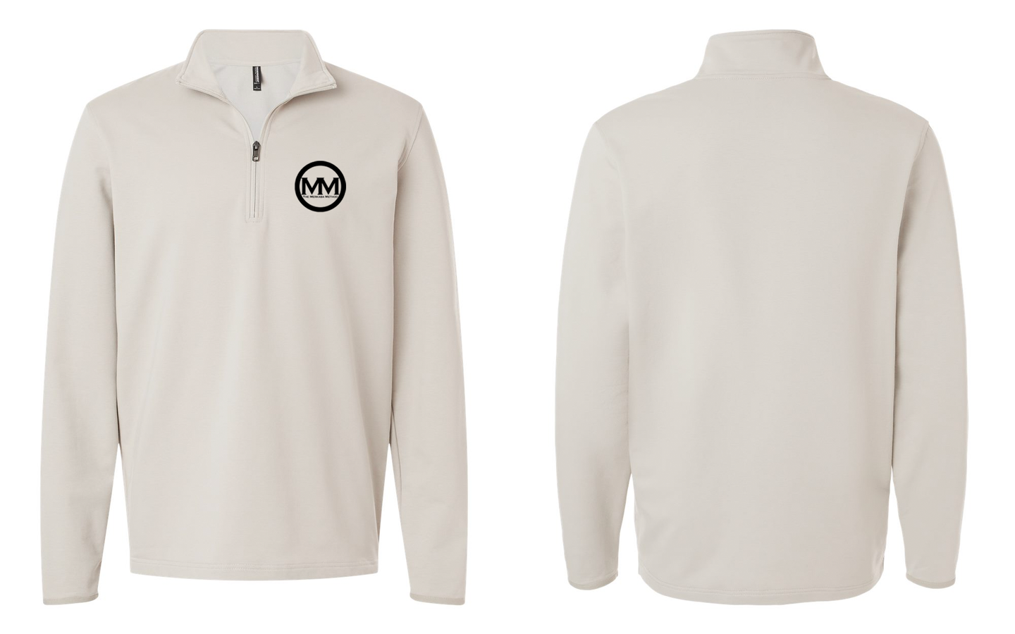The Merkaba Method Men's Perform Quarter-Zip Pullover Smoke - EXP20PQ - Black Logo