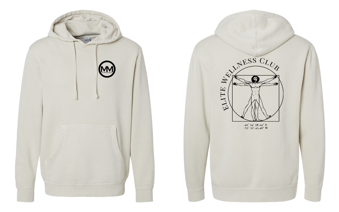 The Merkaba Method Hoodie PRM4500 Pigment Ivory - Black Logo