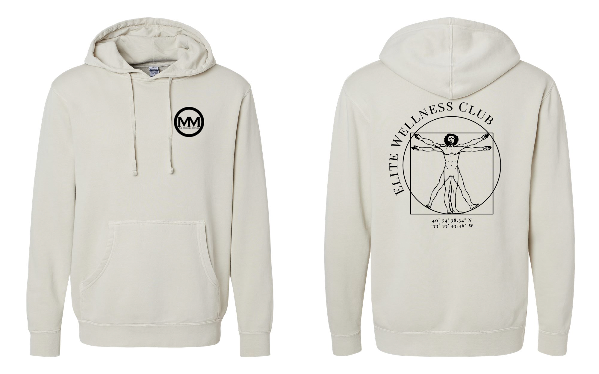 The Merkaba Method Hoodie PRM4500 Pigment Ivory - Black Logo