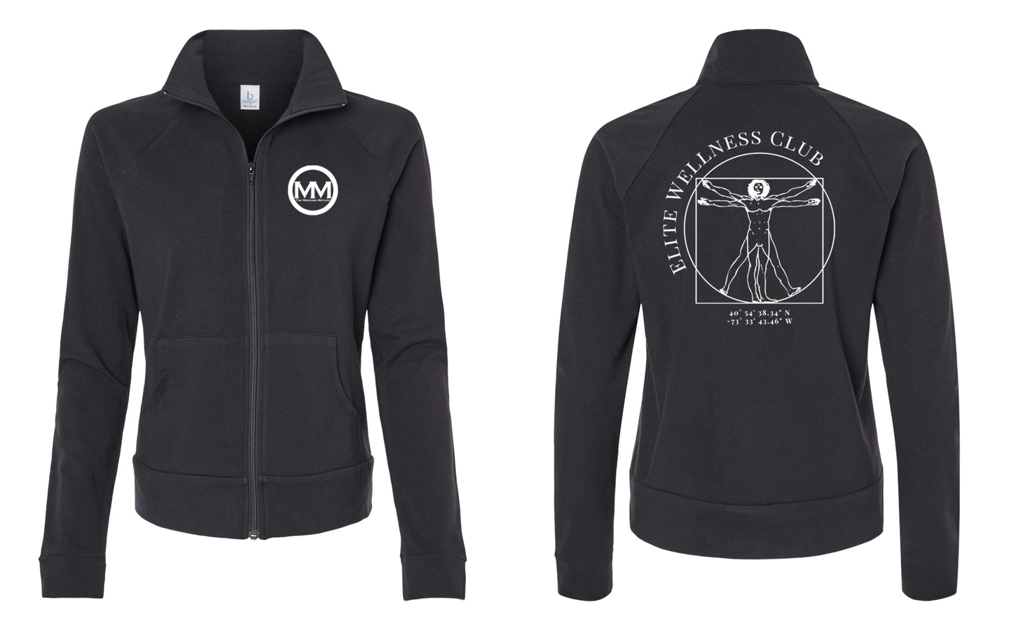 The Merkaba Method Women’s Full-Zip Practice Jacket Black - S89 - White Logo