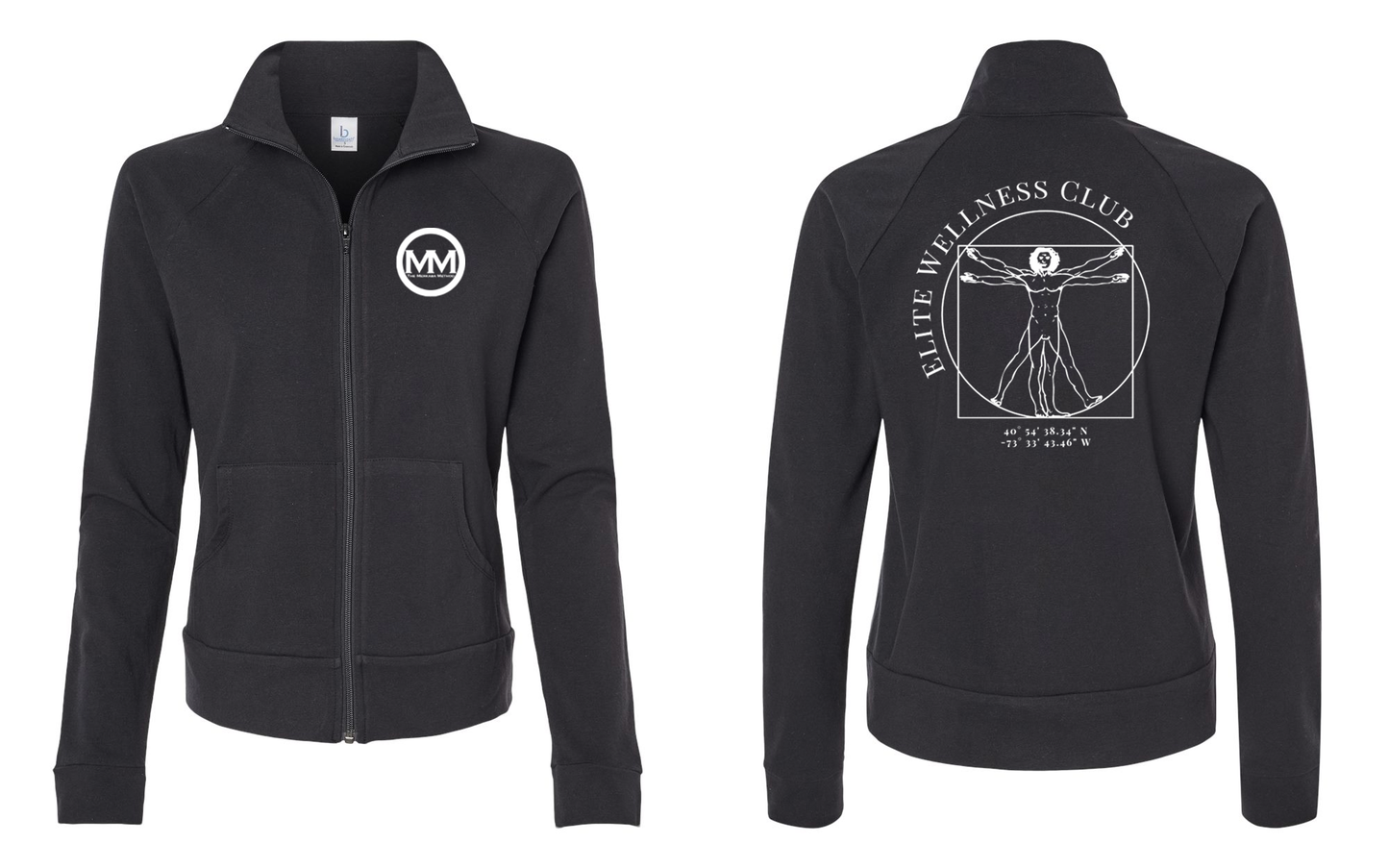 The Merkaba Method Women’s Full-Zip Practice Jacket Black - S89 - White Logo
