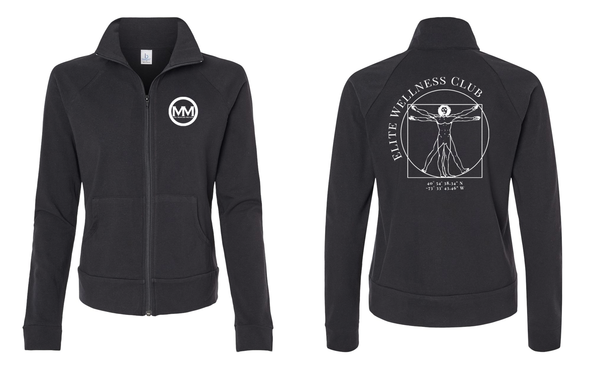 The Merkaba Method Women’s Full-Zip Practice Jacket Black - S89 - White Logo