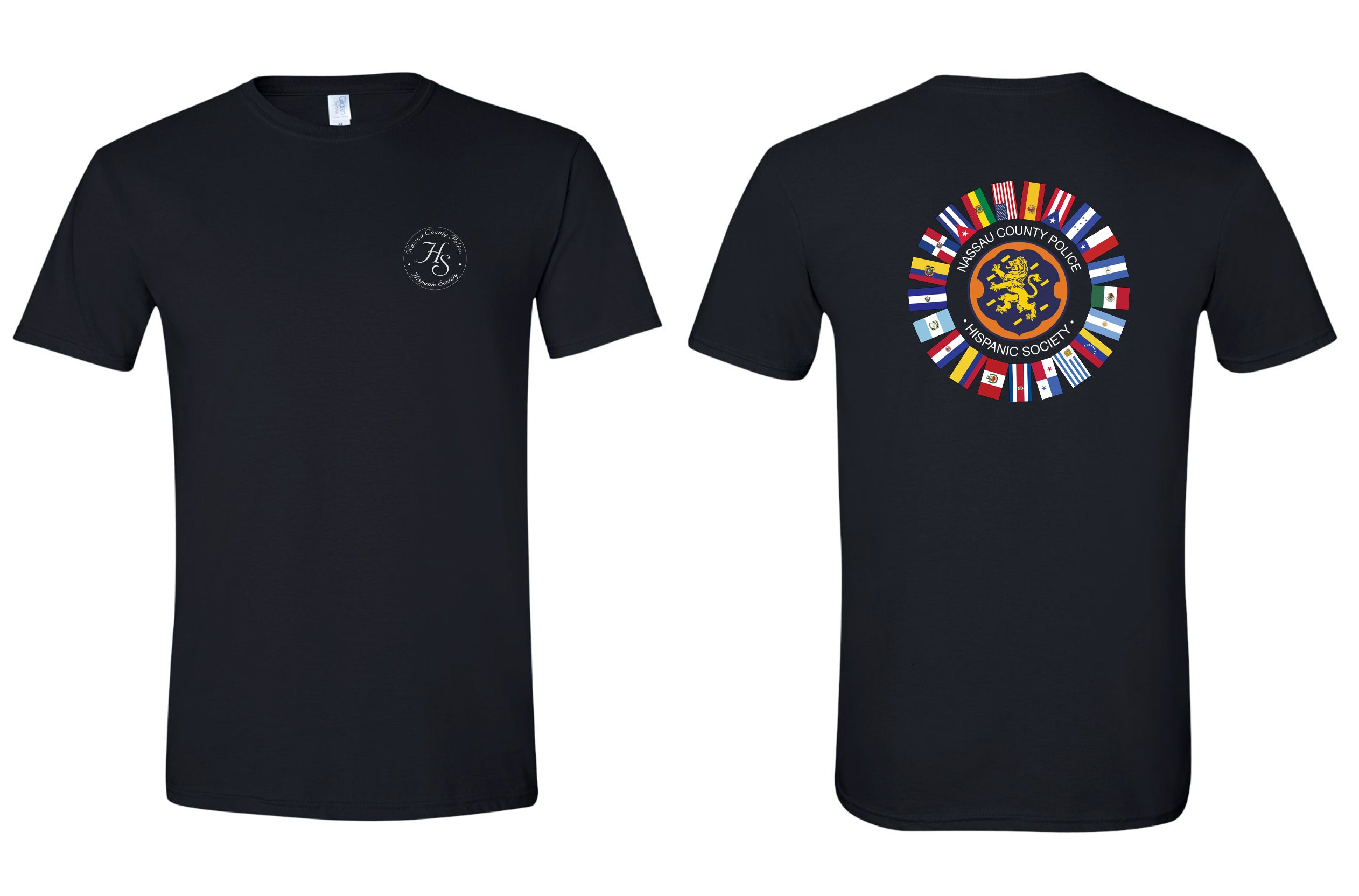 Nassau County Police Hispanic Society Flag Ornament Tee - 202