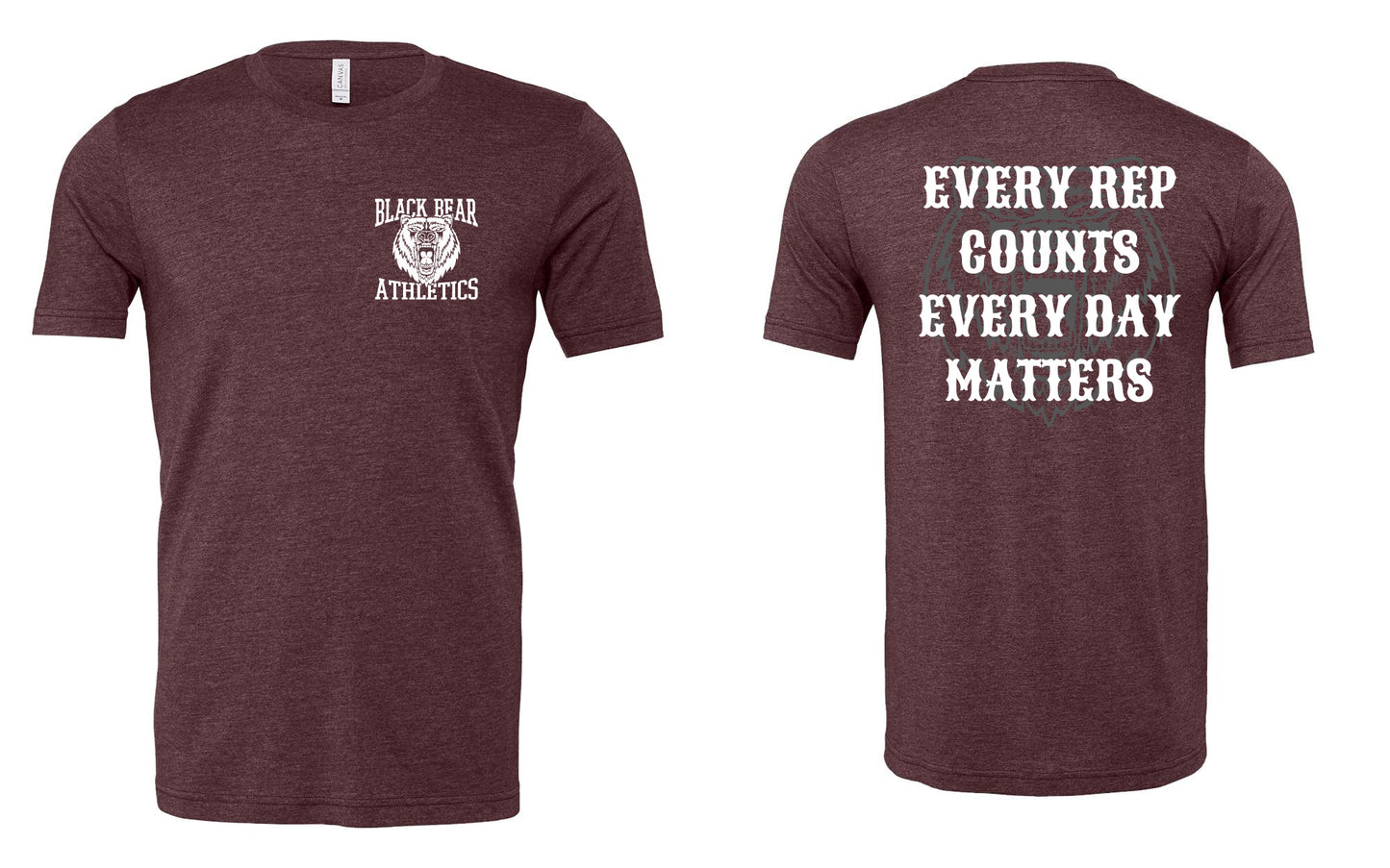 Black Bear Athletics Every Rep Counts Every Day Matters Triblend Tee - 3001CVC