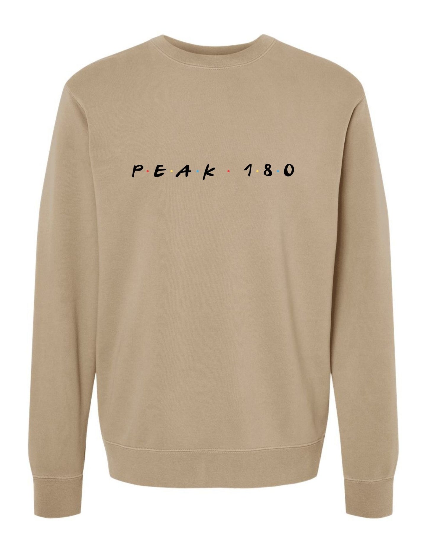 Peak 180 Friends Font Unisex Midweight Pigment-Dyed Crewneck Sweatshirt - PRM3500
