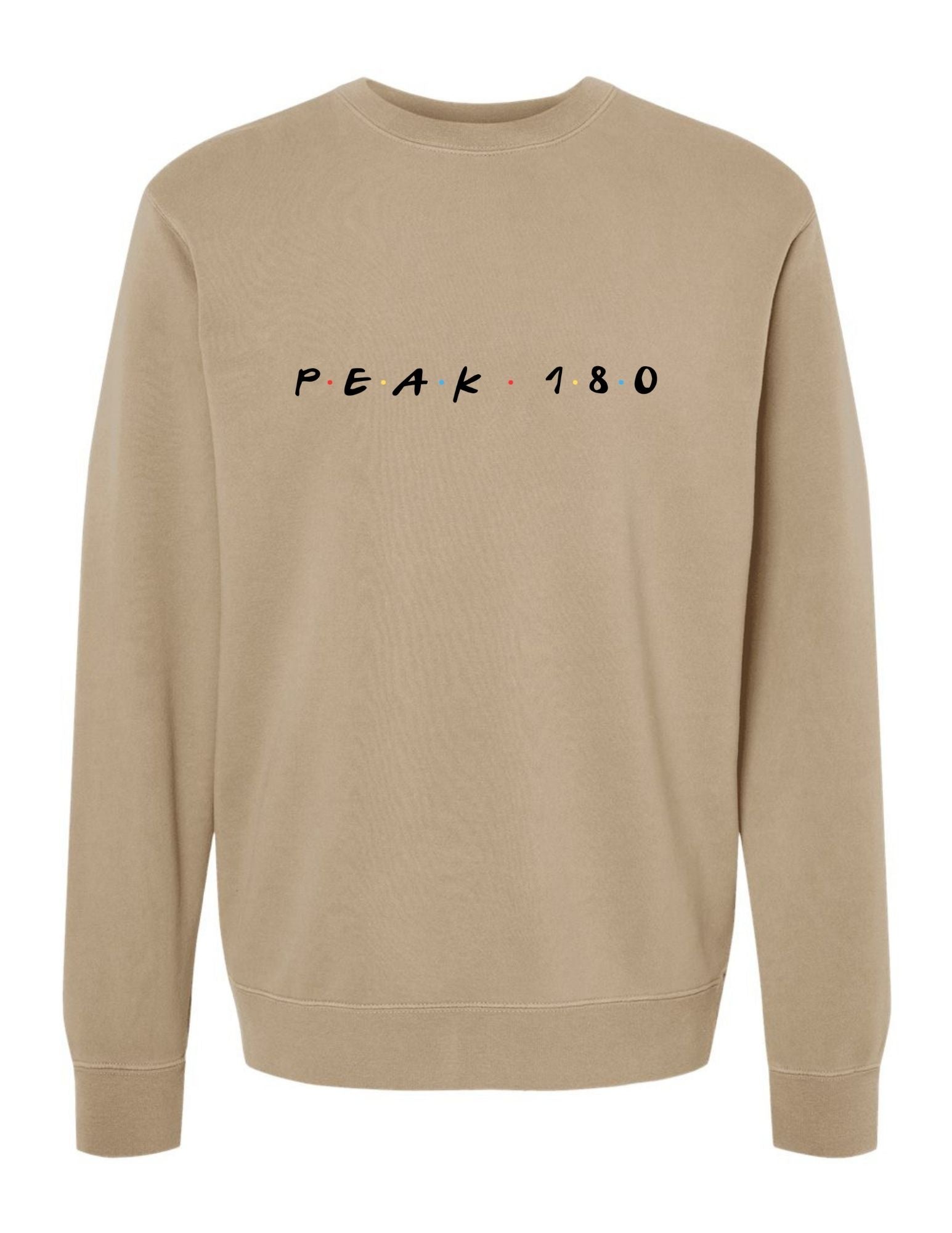 Peak 180 Friends Font Unisex Midweight Pigment-Dyed Crewneck Sweatshirt - PRM3500