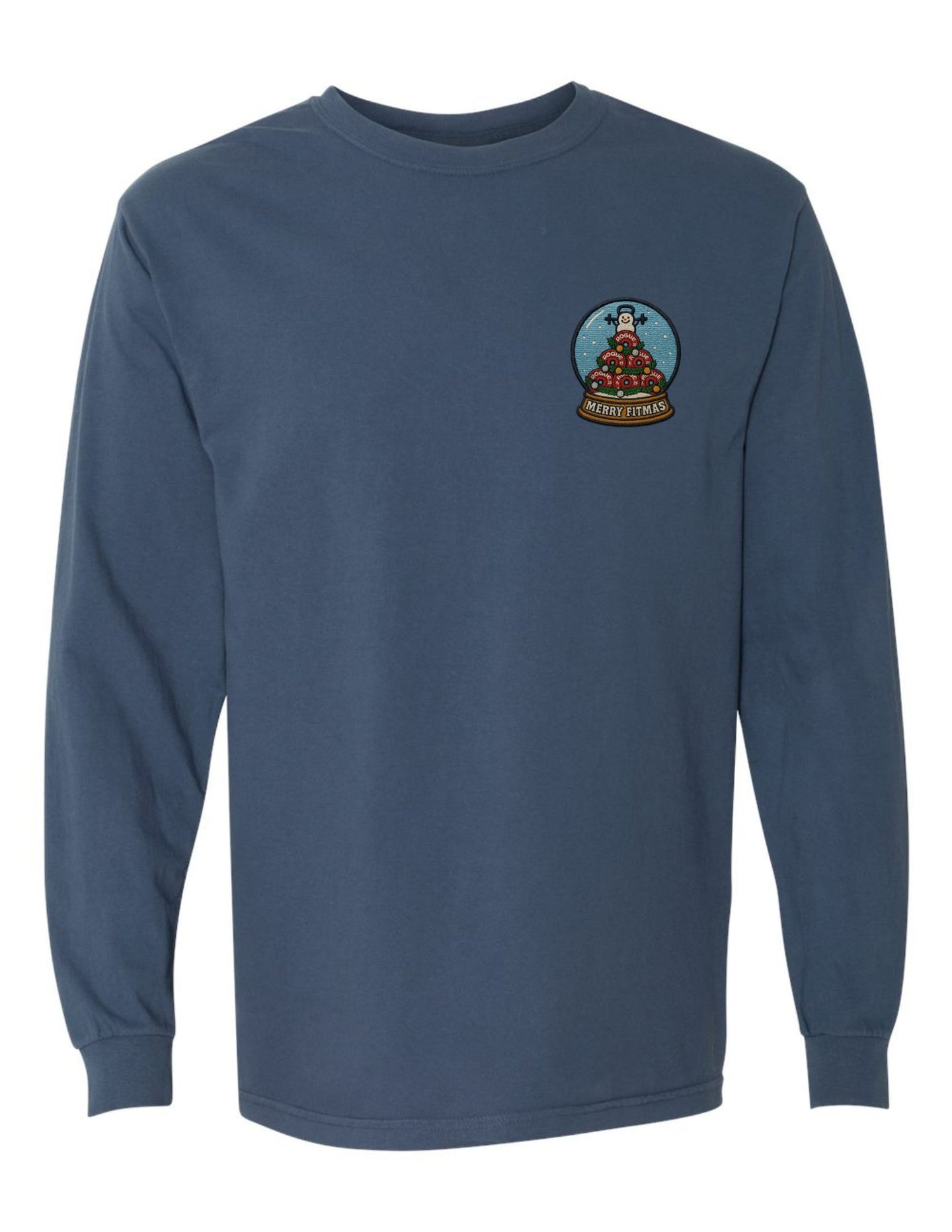 Peak 180 Merry Fitmas Snow Globe Unisex Garment-Dyed Heavyweight Long Sleeve T-Shirt - 6014