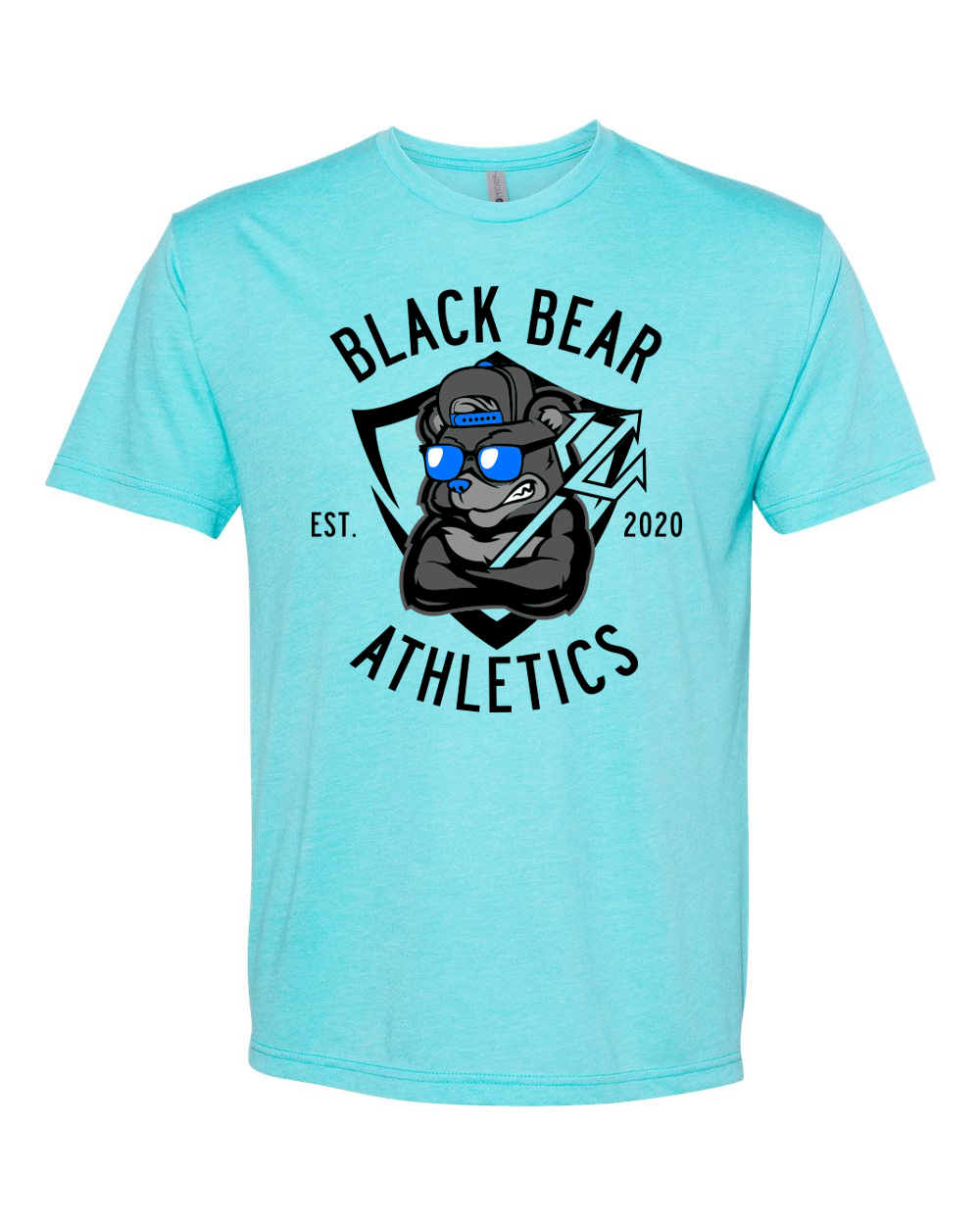 Black Bear Athletics Trident Bear Men Tri Tee - 6010 Tahiti Blue